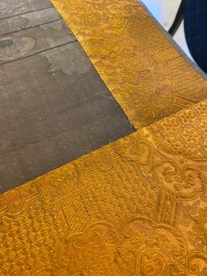 Chinese school: 'Boeddha staande op twee lotusbloemen', inkt en kleur op zijde, 18/19e eeuw — foto 27