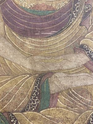 Chinese school: 'Buddha seated on a lotus throne', ink and colour on silk, 18/19th C. — 照片 12