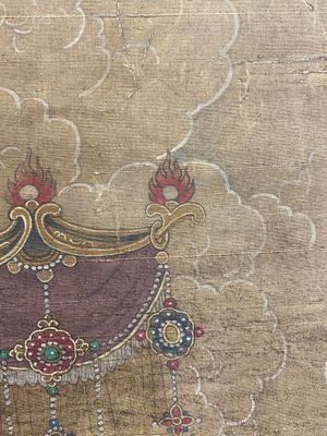 Chinese school: 'Buddha seated on a lotus throne', ink and colour on silk, 18/19th C. — 照片 18