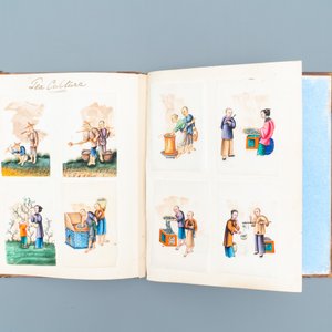 Chinese school, Canton, ink and colour on paper, 19th C.: an album and two boxes with 70 paintings — photo 10
