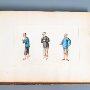 Chinese school, Canton, ink and colour on paper, 19th C.: an album with 29 landscapes and punishment scenes — 照片 7