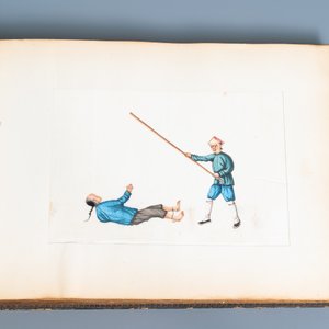 Chinese school, Canton, ink and colour on paper, 19th C.: an album with 29 landscapes and punishment scenes — 照片 9