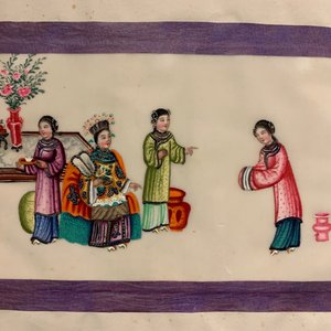Chinese school, Canton, inkt en kleur op rijstpapier, 19e eeuw: collectie van 39 tekeningen in zes albums — foto 55
