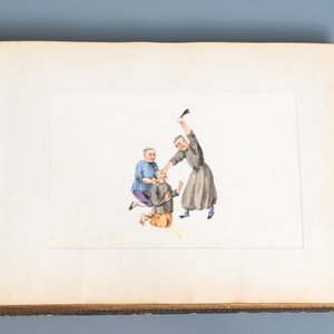 Chinese school, Canton, inkt en kleur op rijstpapier, 19e eeuw: een album met 29 landschappen en lijfstraffen — foto 3