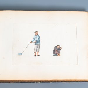 Chinese school, Canton, inkt en kleur op rijstpapier, 19e eeuw: een album met 29 landschappen en lijfstraffen — foto 8