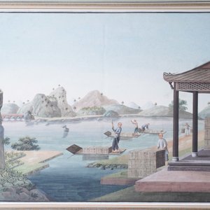 Chinese school, Canton, watercolour on paper, 19th C.: Four tea production scenes — photo 11