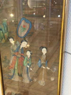 Chinese school: 'Courtyard Scenes with Figures', ink and colour on silk, 19th C. — photo 13