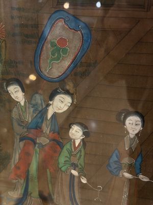 Chinese school: 'Courtyard Scenes with Figures', ink and colour on silk, 19th C. — photo 14