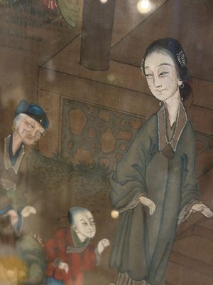 Chinese school: 'Courtyard Scenes with Figures', ink and colour on silk, 19th C. — photo 15