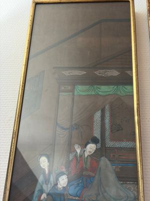 Chinese school: 'Courtyard Scenes with Figures', ink and colour on silk, 19th C. — photo 3