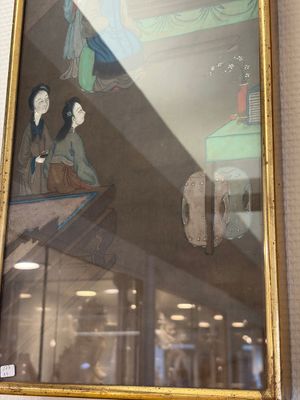 Chinese school: 'Courtyard Scenes with Figures', ink and colour on silk, 19th C. — photo 5