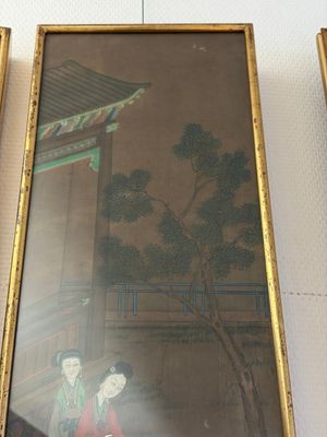 Chinese school: 'Courtyard Scenes with Figures', ink and colour on silk, 19th C. — photo 6