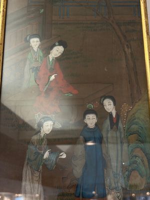 Chinese school: 'Courtyard Scenes with Figures', ink and colour on silk, 19th C. — photo 7