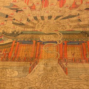 Chinese school: 'De 33-koppige Avalokitesvara', inkt en kleur op zijde, 19/20e eeuw — foto 14