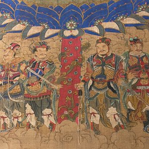 Chinese school: 'De 33-koppige Avalokitesvara', inkt en kleur op zijde, 19/20e eeuw — foto 22