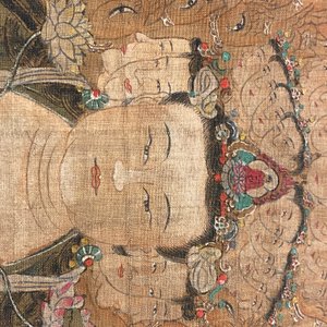 Chinese school: 'De 33-koppige Avalokitesvara', inkt en kleur op zijde, 19/20e eeuw — foto 27