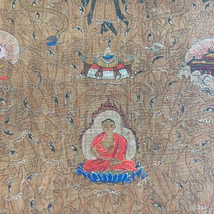 Chinese school: 'De 33-koppige Avalokitesvara', inkt en kleur op zijde, 19/20e eeuw — foto 44