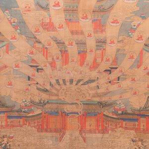 Chinese school: 'De 33-koppige Avalokitesvara', inkt en kleur op zijde, 19/20e eeuw — foto 8