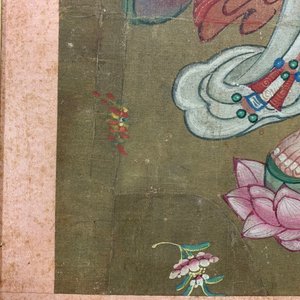 Chinese school: De staande godin Guanyin, inkt en kleur op papier, 18/19e eeuw — foto 8