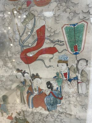 Chinese school: 'Deities in heaven', ink and colour on silk, 19th C. — photo 31