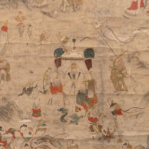 Chinese school: 'Deities in heaven', ink and colour on silk, 19th C. — photo 2
