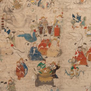 Chinese school: 'Deities in heaven', ink and colour on silk, 19th C. — photo 4