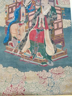 Chinese school: 'Deities in heaven', ink and colour on silk, Qing — 照片 2
