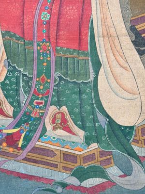 Chinese school: 'Deities in heaven', ink and colour on silk, Qing — 照片 7