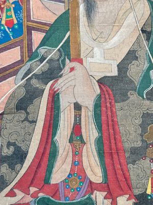 Chinese school: 'Deities in heaven', ink and colour on silk, Qing — 照片 8