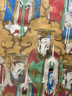 Chinese school: 'Deities in heaven', ink and colour on silk, Qing — photo 11