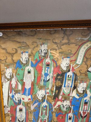 Chinese school: 'Deities in heaven', ink and colour on silk, Qing — photo 3