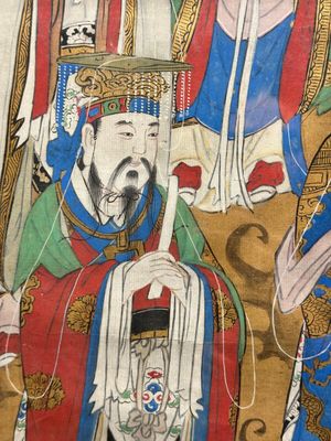 Chinese school: 'Deities in heaven', ink and colour on silk, Qing — photo 6