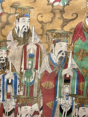 Chinese school: 'Deities in heaven', ink and colour on silk, Qing — photo 8