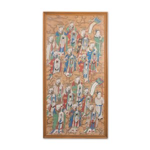 Chinese school: 'Deities in heaven', ink and colour on silk, Qing — 照片 1