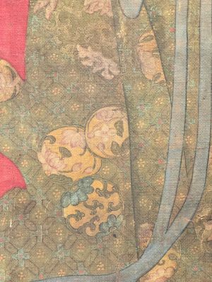 Chinese school: 'Deity and foo dog', ink and colour on silk, 16/17th C. — photo 11