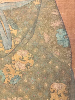 Chinese school: 'Deity and foo dog', ink and colour on silk, 16/17th C. — photo 13