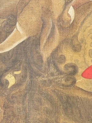 Chinese school: 'Deity and foo dog', ink and colour on silk, 16/17th C. — photo 17