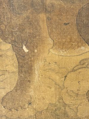 Chinese school: 'Deity and foo dog', ink and colour on silk, 16/17th C. — photo 18