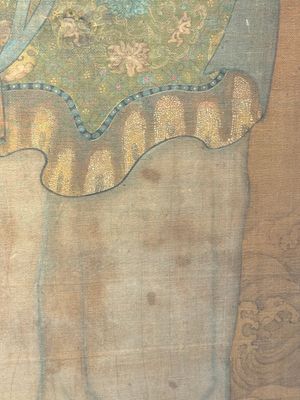 Chinese school: 'Deity and foo dog', ink and colour on silk, 16/17th C. — photo 21