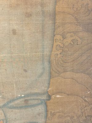 Chinese school: 'Deity and foo dog', ink and colour on silk, 16/17th C. — photo 22