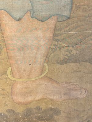 Chinese school: 'Deity and foo dog', ink and colour on silk, 16/17th C. — photo 24