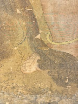 Chinese school: 'Deity and foo dog', ink and colour on silk, 16/17th C. — photo 26