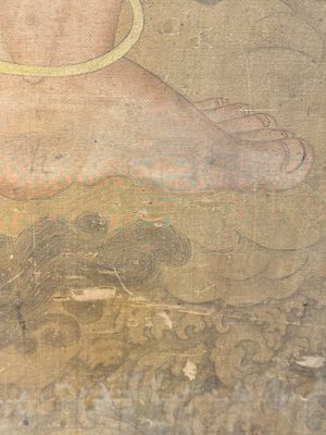 Chinese school: 'Deity and foo dog', ink and colour on silk, 16/17th C. — photo 27