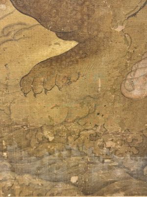 Chinese school: 'Deity and foo dog', ink and colour on silk, 16/17th C. — photo 28