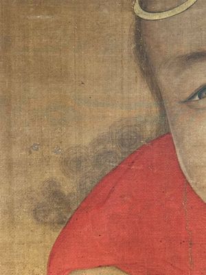 Chinese school: 'Deity and foo dog', ink and colour on silk, 16/17th C. — photo 10