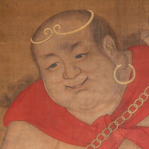Chinese school: 'Deity and foo dog', ink and colour on silk, 16/17th C. — photo 2