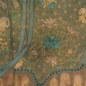 Chinese school: 'Deity and foo dog', ink and colour on silk, 16/17th C. — photo 5