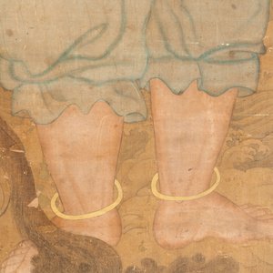 Chinese school: 'Deity and foo dog', ink and colour on silk, 16/17th C. — photo 7