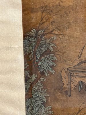 Chinese school, drie diverse werken, inkt en kleur op zijde, één werk gesigneerd Dai Xi 戴熙, 18/19e eeuw — foto 3