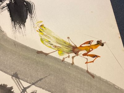 Chinese school: Een album met twaalf schilderingen met handtekeningen van beroemdheden, w.o. Zhao Shaoang 趙少昂, inkt en kleur op papier, gedateerd 1944 — foto 29